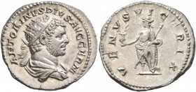 Caracalla, 198-217. Antoninianus (Silver, 23 mm, 5.06 g, 7 h), Rome, 215-217. ANTONINVS PIVS AVG GERM Radiate and draped bust of Caracalla to right, s...