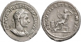 Macrinus, 217-218. Antoninianus (Silver, 23 mm, 5.47 g, 6 h), Rome, 217. IMP C M OPEL SEV MACRINVS AVG Radiate and cuirassed bust of Macrinus to right...