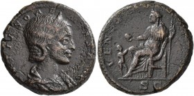 Julia Soaemias, Augusta, 218-222. As (Copper, 24 mm, 11.72 g, 12 h), Rome, 218-220. IVLIA SOAEMIAS AVG Draped bust of Julia Soaemias to right. Rev. VE...