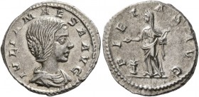 Julia Maesa, Augusta, 218-224/5. Denarius (Silver, 19 mm, 3.16 g, 5 h), Rome, 218-222. IVLIA MAESA AVG Draped bust of Julia Maesa to right. Rev. PIETA...