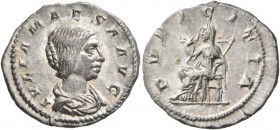 Julia Maesa, Augusta, 218-224/5. Denarius (Silver, 20 mm, 2.97 g, 1 h), Rome, 218-222. IVLIA MAESA AVG Draped bust of Julia Maesa to right. Rev. PVDIC...