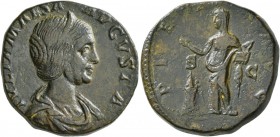 Julia Maesa, Augusta, 218-224/5. Sestertius (Orichalcum, 28 mm, 19.30 g, 11 h), Rome, 218-222. IVLIA MAESA AVGVSTA Diademed and draped bust of Julia M...
