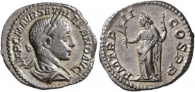 Severus Alexander, 222-235. Denarius (Silver, 19 mm, 2.83 g, 1 h), Rome, 223. IMP C M AVR SEV ALEXAND AVG Laureate and draped bust of Severus Alexande...