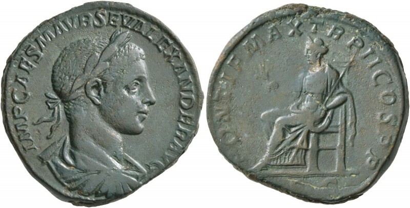 Severus Alexander, 222-235. Sestertius (Orichalcum, 30 mm, 22.29 g, 12 h), Rome,...