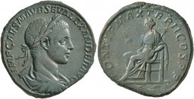 Severus Alexander, 222-235. Sestertius (Orichalcum, 30 mm, 22.29 g, 12 h), Rome, 223. IMP CAES M AVR SEV ALEXANDER AVG Laureate, draped and cuirassed ...