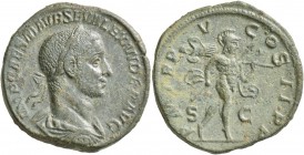 Severus Alexander, 222-235. Sestertius (Bronze, 30 mm, 20.59 g, 12 h), Rome, 226. IMP CAES M AVR SEV ALEXANDER AVG Laureate and draped bust of Severus...