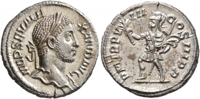 Severus Alexander, 222-235. Denarius (Silver, 19 mm, 2.91 g, 5 h), Rome, 228-229...