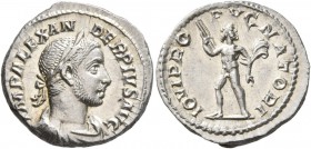 Severus Alexander, 222-235. Denarius (Silver, 19 mm, 3.55 g, 6 h), Rome, 231-235. IMP ALEXANDER PIVS AVG Laureate, draped and cuirassed bust of Severu...