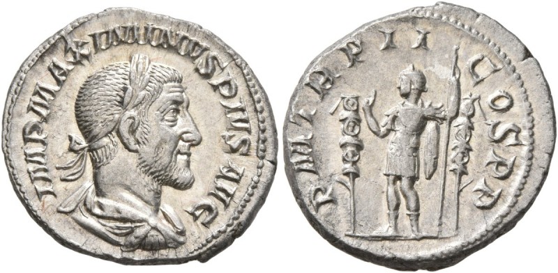 Maximinus I, 235-238. Denarius (Silver, 19 mm, 3.70 g, 6 h), Rome, 236. IMP MAXI...