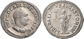 Balbinus, 238. Denarius (Silver, 21 mm, 2.41 g, 11 h), Rome. IMP C D CAEL BALBINVS AVG Laureate, draped and cuirassed bust of Balbinus to right. Rev. ...