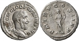 Pupienus, 238. Denarius (Silver, 20 mm, 2.89 g, 5 h), Rome, 238. IMP C M CLOD PVPIENVS AVG Laureate, draped and cuirassed bust of Pupienus to right, s...