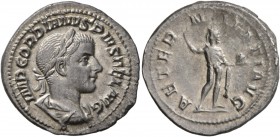 Gordian III, 238-244. Denarius (Silver, 21 mm, 3.87 g, 6 h), Rome, 241-243. IMP GORDIANVS PIVS FEL AVG Laureate, draped and cuirassed bust of Gordian ...