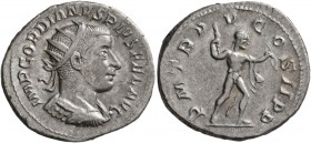 Gordian III, 238-244. Antoninianus (Silver, 23 mm, 4.45 g, 7 h), Antioch, 242-243. IMP GORDIANVS PIVS FEL AVG Radiate, draped and cuirassed bust of Go...