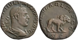 Philip I, 244-249. Sestertius (Orichalcum, 28 mm, 15.85 g, 1 h), Rome, 248. IMP M IVL PHILIPPVS AVG Laurate, draped and cuirassed bust of Philip I to ...