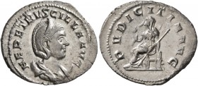 Herennia Etruscilla, Augusta, 249-251. Antoninianus (Silver, 24 mm, 4.06 g, 5 h), Rome, 250. HER ETRVSCILLA AVG Draped bust of Etruscilla to right, se...