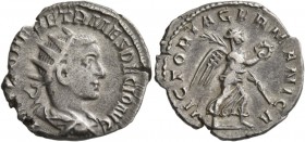 Herennius Etruscus, 251. Antoninianus (Silver, 21 mm, 3.47 g, 7 h), Rome, June-July 251. [IMP C] Q HER ETR MES DECIO AVG Radiate, draped and cuirassed...