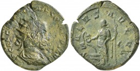 Hostilian, 251. Dupondius (Orichalcum, 25 mm, 10.53 g, 11 h), Rome. IMP CAE C [VAL HOS] MES QVINTVS AVG Radiate, draped and cuirassed bust of Hostilia...
