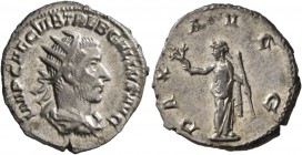 Trebonianus Gallus, 251-253. Antoninianus (Silver, 21 mm, 3.91 g, 1 h), Rome. IMP CAE C VIB TREB GALLVS Radiate, draped and cuirassed bust of Trebonia...
