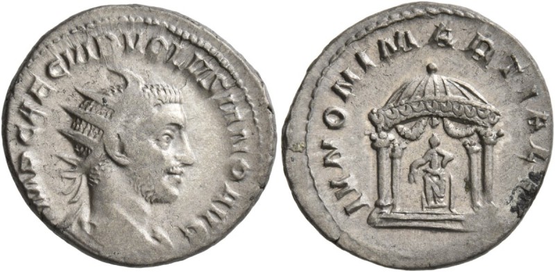 Volusian, 251-253. Antoninianus (Silver, 21 mm, 4.17 g, 1 h), Rome. IMP CAE C VI...