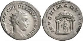 Volusian, 251-253. Antoninianus (Silver, 21 mm, 4.17 g, 1 h), Rome. IMP CAE C VIB VOLVSIANO AVG Radiate, draped and cuirassed bust of Volusian to righ...