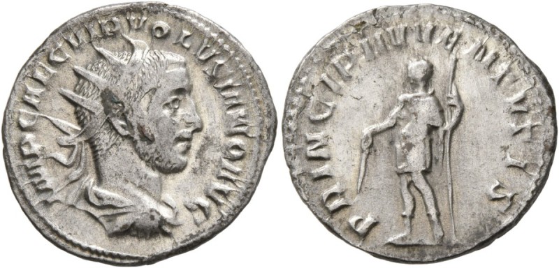 Volusian, 251-253. Antoninianus (Silver, 22 mm, 3.23 g, 6 h), Rome. IMP CAE C VI...