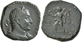 Valerian I, 253-260. Sestertius (Bronze, 27 mm, 12.28 g, 11 h), Rome, 253-254. IMP [C P L]IC VALERIANVS AVG Laureate, draped and cuirassed bust of Val...