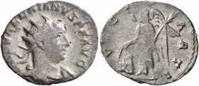 Valerian I, 253-260. Antoninianus (Silver, 20 mm, 2.38 g, 6 h), Viminacium, 257-258. IMP VALERIANVS P F AVG Radiate and draped bust of Valerian I to r...