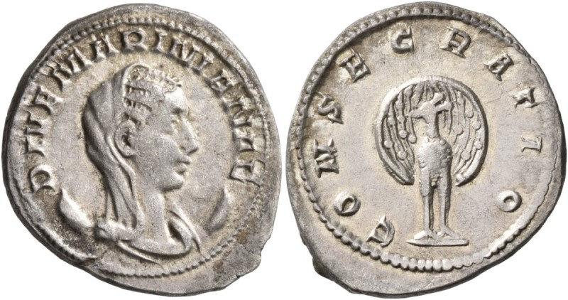 Diva Mariniana, died before 253. Antoninianus (Silver, 23-24 mm, 3.46 g, 12 h), ...