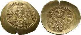 Michael VII Ducas, 1071-1078. Histamenon (Gold, 28 mm, 4.40 g, 6 h), Constantinopolis. Bust of Christ Pantokrator facing; in fields, IC - XC. Rev. +MI...