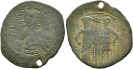 BULGARIA. Second Empire . Ivan Asen II, 1218–1241. Trachy (Bronze, 28 mm, 2.55 g, 6 h). IC - XC Facing bust of Christ Pantokrator. Rev. Ivan Asen II a...