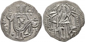 BULGARIA. Second Empire . Ivan Aleksandar, 1331–1371. Grosh (Silver, 21 mm, 1.23 g, 6 h). IC - XC Christ Pantokrator enthroned facing. Rev. Ivan Aleks...