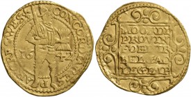 LOW COUNTRIES. Verenigde Nederlanden (United Netherlands) . 1581-1795. Ducat (Gold, 24 mm, 3.43 g, 2 h), Westfriesland, 1642. Knight standing right, h...