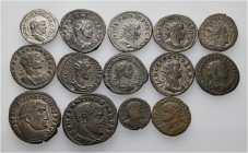 A lot containing 5 silver and 9 bronze coins. Includes: a Denarius, Antoniniani and Folles from Caracalla to Constantine II. Very fine to good very fi...