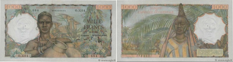 Country : FRENCH WEST AFRICA (1895-1958) 
Face Value : 1000 Francs  
Date : 21 n...