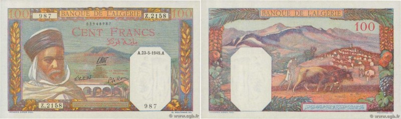 Country : ALGERIA 
Face Value : 100 Francs  
Date : 23 mai 1945 
Period/Province...