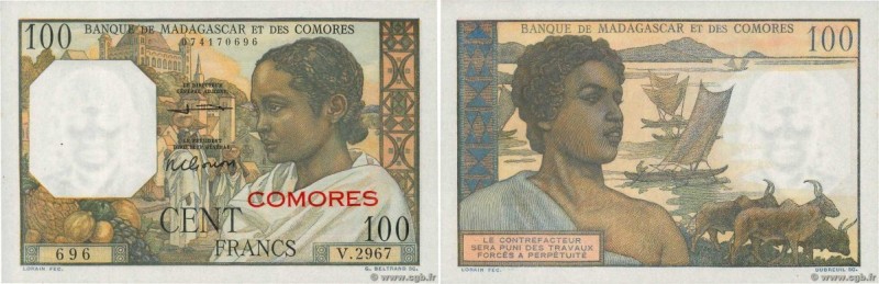 Country : COMOROS 
Face Value : 100 Francs  
Date : (1963) 
Period/Province/Bank...