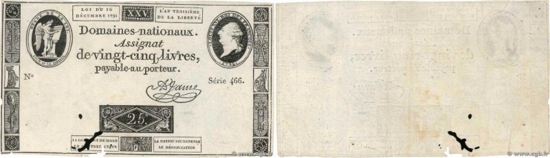 Country : FRANCE 
Face Value : 25 Livres  
Date : 16 décembre 1791 
Period/Provi...