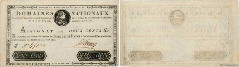 Country : FRANCE 
Face Value : 200 Livres Faux 
Date : 31 août 1792 
Period/Prov...