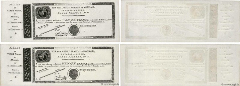 Country : FRANCE 
Face Value : 20 Francs Non émis 
Date : 23 novembre 1803 
Peri...