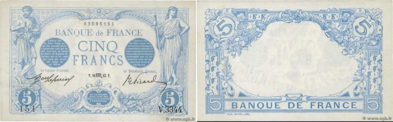 Country : FRANCE 
Face Value : 5 Francs BLEU  
Date : 16 octobre 1913 
Period/Pr...