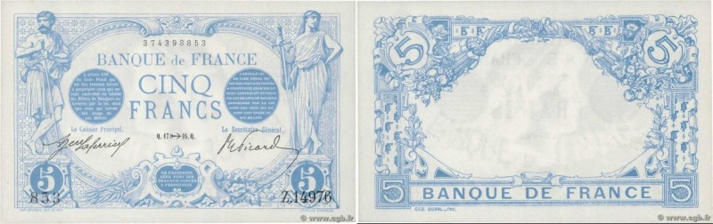 Country : FRANCE 
Face Value : 5 Francs BLEU  
Date : 17 novembre 1916 
Period/P...