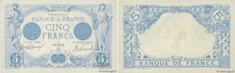 Country : FRANCE 
Face Value : 5 Francs BLEU  
Date : 27 décembre 1916 
Period/P...