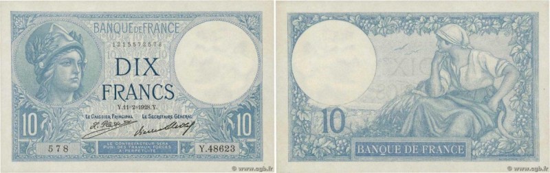 Country : FRANCE 
Face Value : 10 Francs MINERVE  
Date : 11 février 1928 
Perio...