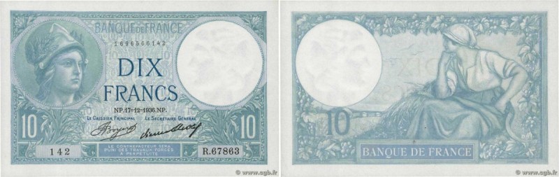 Country : FRANCE 
Face Value : 10 Francs MINERVE  
Date : 17 décembre 1936 
Peri...