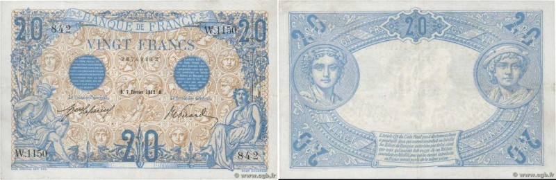 Country : FRANCE 
Face Value : 20 Francs BLEU  
Date : 07 février 1912 
Period/P...