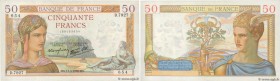 Country : FRANCE 
Face Value : 50 Francs CÉRÈS modifié  
Date : 17 mars 1938 
Period/Province/Bank : Banque de France, XXe siècle 
Catalogue reference...