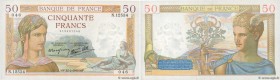 Country : FRANCE 
Face Value : 50 Francs CÉRÈS modifié  
Date : 22 février 1940 
Period/Province/Bank : Banque de France, XXe siècle 
Catalogue refere...