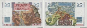 Country : FRANCE 
Face Value : 50 Francs LE VERRIER  
Date : 24 août 1950 
Period/Province/Bank : Banque de France, XXe siècle 
Catalogue reference : ...