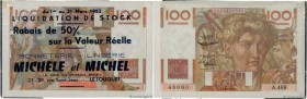Country : FRANCE 
Face Value : 100 Francs JEUNE PAYSAN  
Date : 02 octobre 1952 
Period/Province/Bank : Banque de France, XXe siècle 
Catalogue refere...