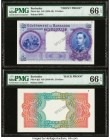 Barbados Government of Barbados 2 Dollars ND (1938-49) Pick 3p1; 3p2 Front and Back Proofs PMG Gem Uncirculated 66 EPQ (2). Complete originality is se...